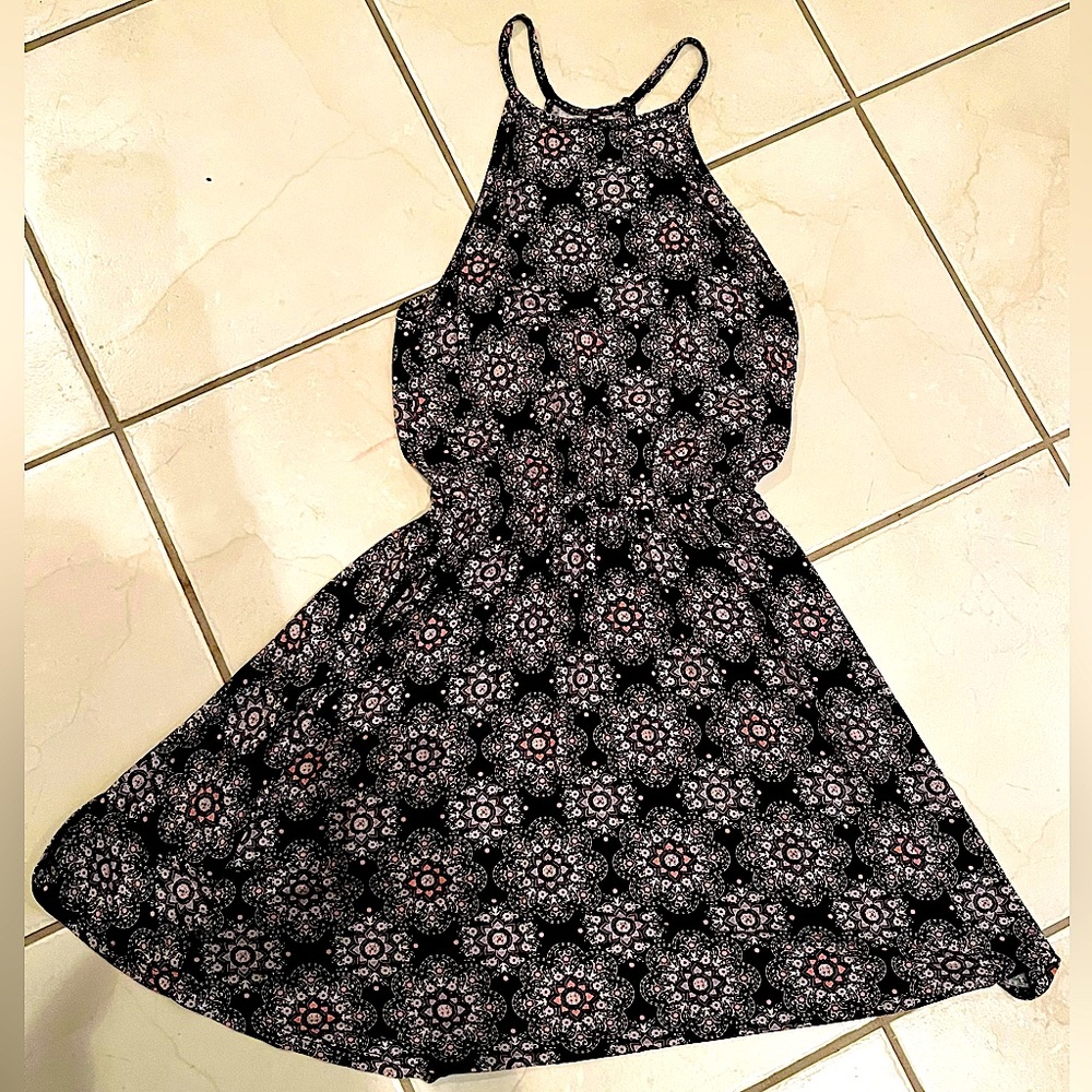 French Grey Knee Length Sundress Size Small